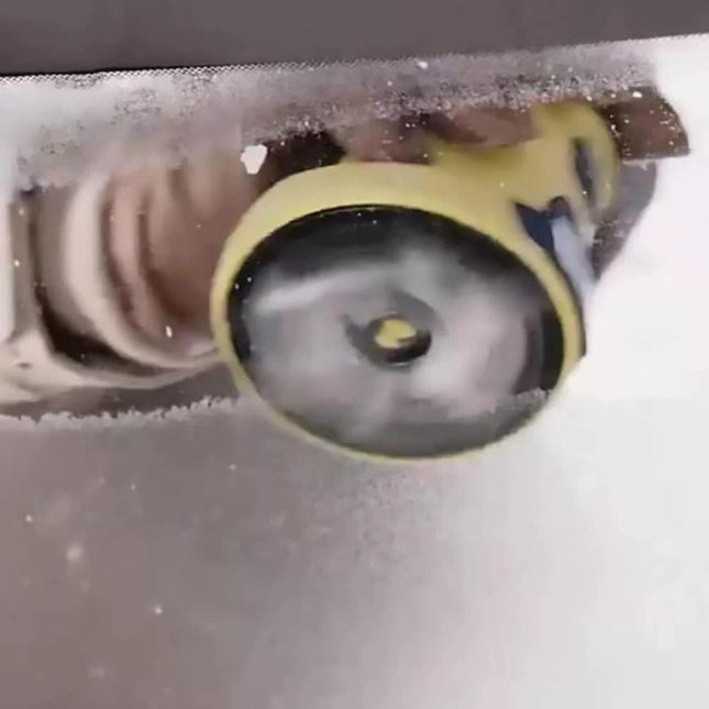 Yellow Rechargeable Electric Ice Scraper - Handheld Windshield Defroster.