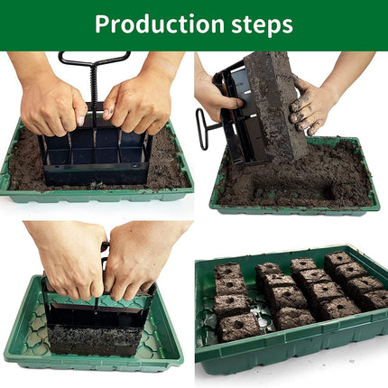 5x5 Soil Block Maker - Durable Handheld Gardening Tool for Seed Starting.