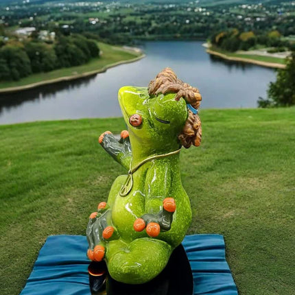 Zen Frog Meditation Figurine - Peaceful Yoga Frog Statue.