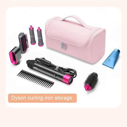 Blue Portable Hair Styling Tool Organizer - Travel Storage Bag with Compartments.