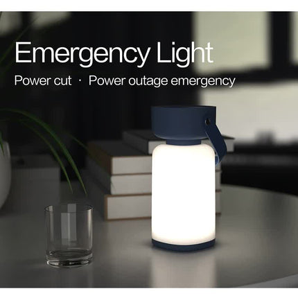 Blue Rechargeable Portable Camping Lantern - Lightweight LED Tent Light with Handle.
