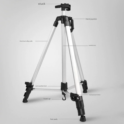 Silver Portable Folding Artist Tripod Easel - Adjustable Stand for Sketching & Painting (Collapses to 54cm).