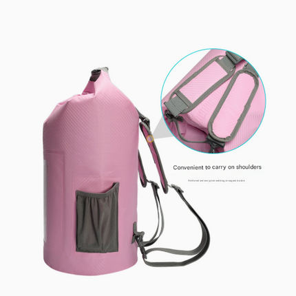 Black 10L Multifunctional Waterproof Dry Bag Backpack - Roll-Top Outdoor Bag for Water Sports and Travel.