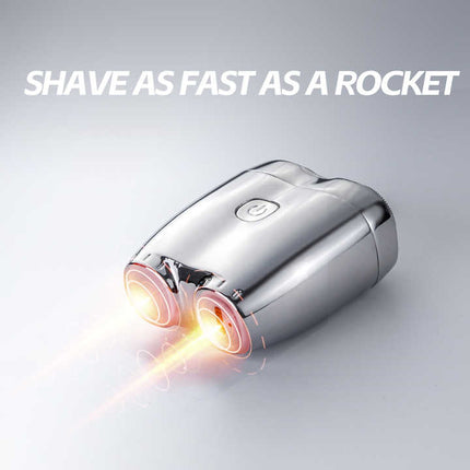 Blue Portable Twin-Head Electric Shaver - Compact Rechargeable Razor for Men.