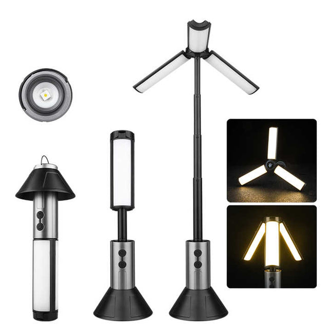 Multifunctional Telescopic Camping Lantern – Portable LED Light with Adjustable Height and USB-C Charging (Up to 51.8 cm).