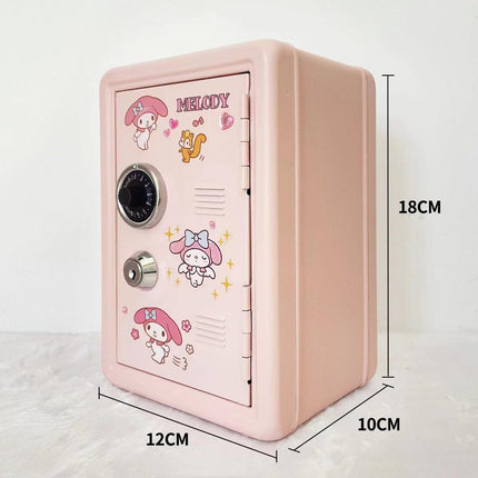 Blue Mini Metal Safe Box with Combination Lock and Key - Compact Security Storage.
