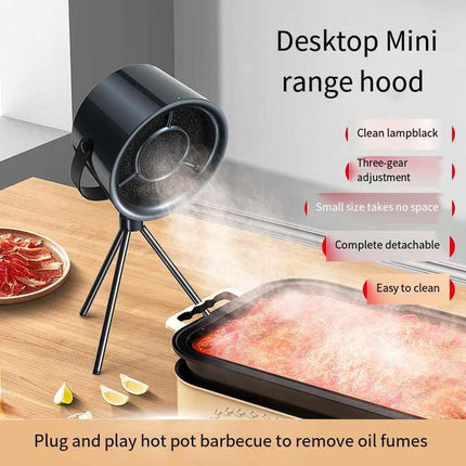 White Portable Retro-Style Desktop Air Purifier with Tripod Stand.