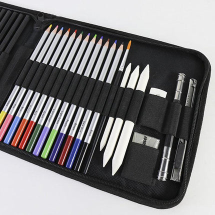 Light Blue 40-Piece Drawing Pencil Set, Professional Art Kit in Convenient Storage Case.