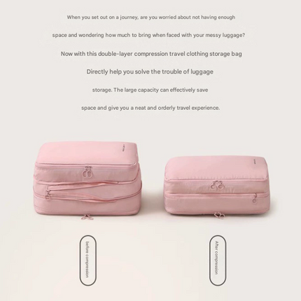 Beige Multifunctional Compact Travel Organizer Bag Stores 6-8 Essentials for Easy Access.