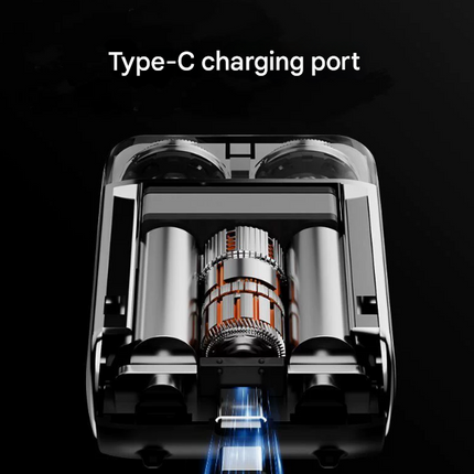 Orange Electric Shaver - Compact and Portable, USB Rechargeable with Digital Display, Ergonomic Design.