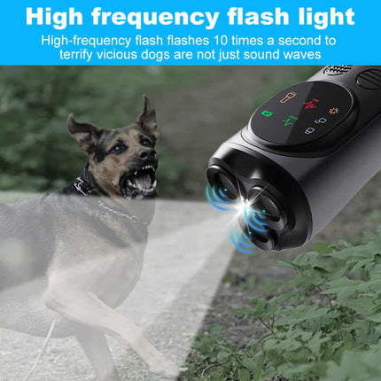 Ultrasonic Dog Repeller – High-Power, Flash Mode, Effective Outdoor Use for Controlling Aggressive Dogs.