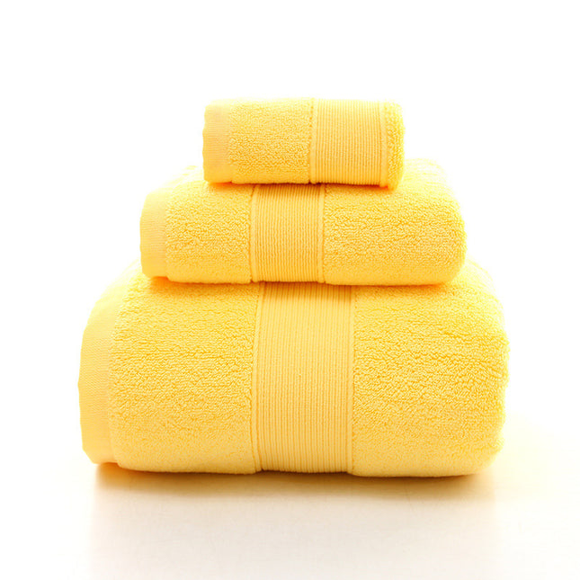 Yellow Luxury 100% Cotton Towel Set - 3-Piece Combed Cotton Bath Towel Set.