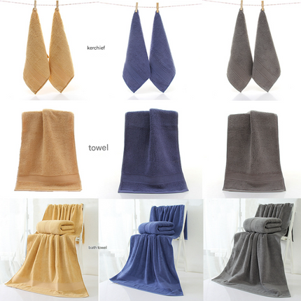 Yellow Luxury 100% Cotton Towel Set - 3-Piece Combed Cotton Bath Towel Set.