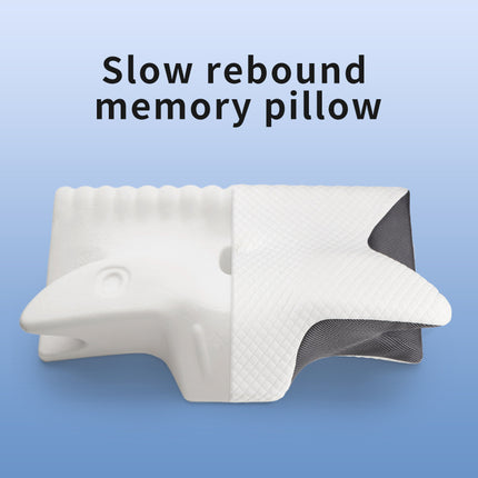 Ergonomic Memory Foam Pillow - Orthopedic Contour Pillow for Neck & Shoulder Support (61x43x13cm).