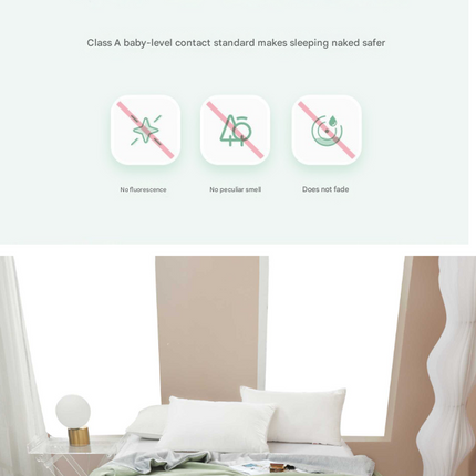 Beige Breathable Cotton Summer Quilt - Lightweight Cooling Blanket for Air-Conditioned Rooms.