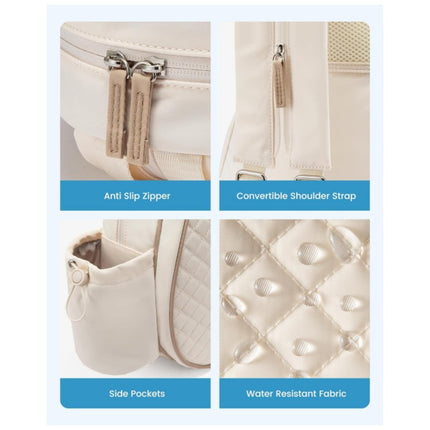 Beige Lightweight Waterproof Tennis Racket Backpack - Multifunction Sling and Backpack for Men and Women(The water cup racket is a shooting prop and is not included).