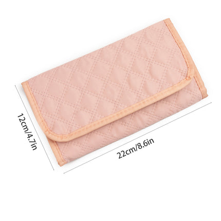 Pink Portable Travel Jewelry Organizer Roll - Foldable Jewelry Storage Pouch for Earrings, Rings, and Necklaces(Jewellery is a shooting prop and is not included).