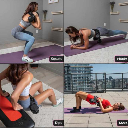Black Portable Hip Thrust and Glute Training Belt - Adjustable Weightlifting Support Strap(Dumbbells not included).