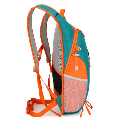 Black and Dark Green Patchwork Style Lightweight Outdoor Cycling Backpack - Durable and Water-Resistant Oxford Fabric, Large Capacity Sports Hiking Bag, Unisex Design.