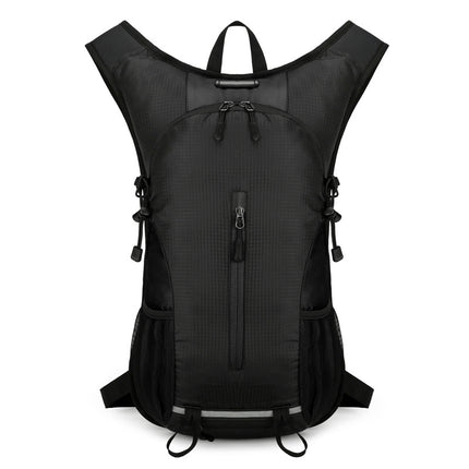 Black Lightweight Outdoor Cycling Backpack - Durable and Water-Resistant Oxford Fabric, Large Capacity Sports Hiking Bag, Unisex Design.