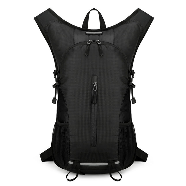 Black Lightweight Outdoor Cycling Backpack - Durable and Water-Resistant Oxford Fabric, Large Capacity Sports Hiking Bag, Unisex Design.