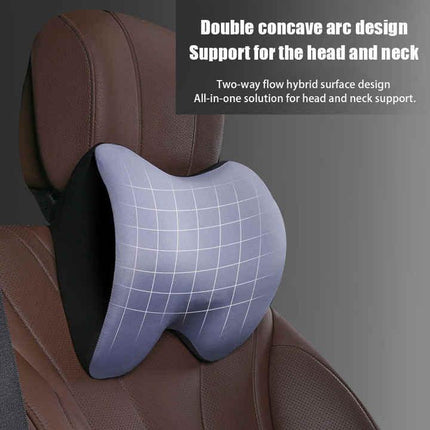 Black Memory Foam Car Seat Neck and Lumbar Support Set – Ergonomic Cushion for Office, Home, and Driving.