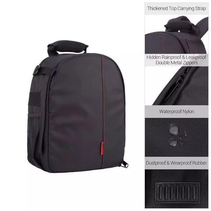 Orange Lining Water-Resistant DSLR Camera Backpack with Tripod Holder, Lightweight and Spacious Photography Bag for Outdoor Use(Camera and accessories are props, not included).