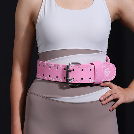 Size M Pink Professional Weightlifting Belt with Sponge Padding for Deep Squat and Deadlift - Men and Women Fitness Support.