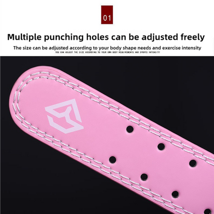 Size M Pink Professional Weightlifting Belt with Sponge Padding for Deep Squat and Deadlift - Men and Women Fitness Support.