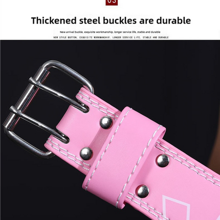 Size M Pink Professional Weightlifting Belt with Sponge Padding for Deep Squat and Deadlift - Men and Women Fitness Support.