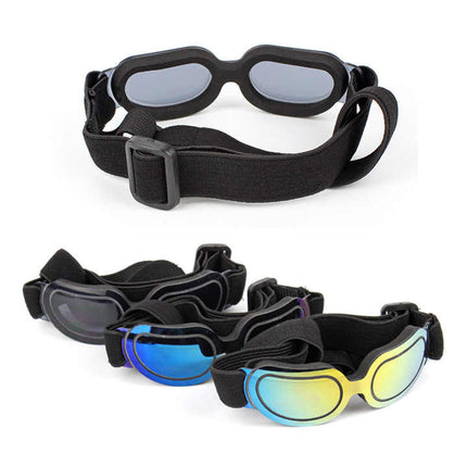 Black Lenses Pet Sunglasses for Dogs and Cats - UV Protection, Adjustable Strap, Anti-Wind and Anti-Fog Pet Goggles.