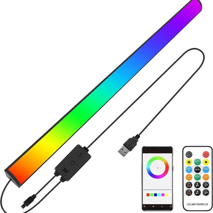 2 Pcs RGB LED Gaming Light Bar - Dual Color Temperature & Adjustable RGB Effects, USB-Powered Backlight for Monitors, Remote & Button Control, 30cm Lightweight Design.