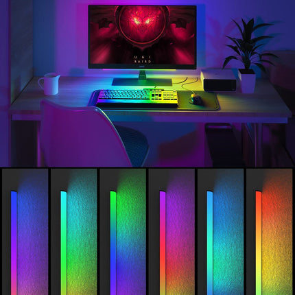 2 Pcs RGB LED Gaming Light Bar - Dual Color Temperature & Adjustable RGB Effects, USB-Powered Backlight for Monitors, Remote & Button Control, 30cm Lightweight Design.