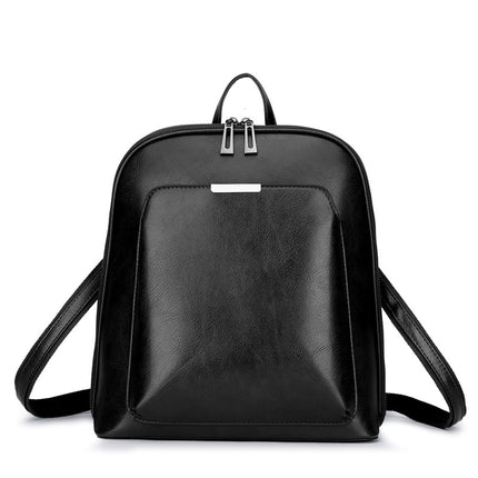 Black Stylish Women's PU Leather Backpack – Spacious, Anti-Theft, Multi-Pocket Travel Bag for School or Work.