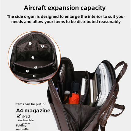 Black Stylish Women's PU Leather Backpack – Spacious, Anti-Theft, Multi-Pocket Travel Bag for School or Work.