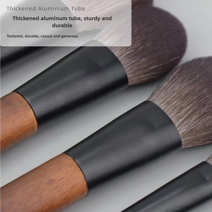 Style A 12-Piece Mini Portable Makeup Brush Set - Fiber Bristle Beauty Tool Set(With storage bag).