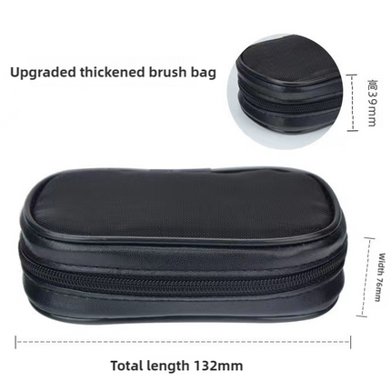 Style A 12-Piece Mini Portable Makeup Brush Set - Fiber Bristle Beauty Tool Set(With storage bag).