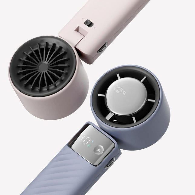 Pink Portable Turbo Handheld USB Rechargeable Fan with Digital Speed Display - High-Speed Cooling Fan for Outdoor Use.