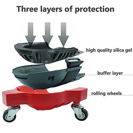1 Pair Set Red Multi-Function Knee Pads with Swivel Wheels for Comfortable Knee Protection – Ideal for Construction, Tiling, Woodworking & More.