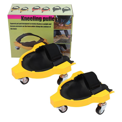 1 Pair Set Red Multi-Function Knee Pads with Swivel Wheels for Comfortable Knee Protection – Ideal for Construction, Tiling, Woodworking & More.