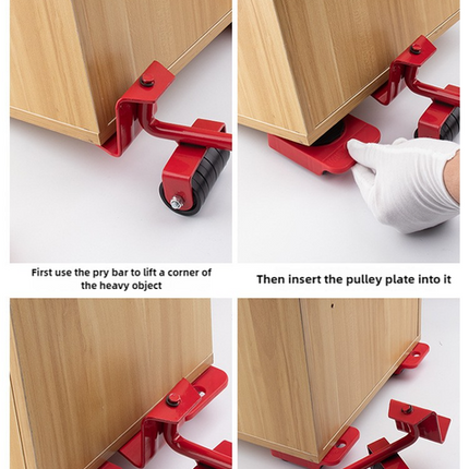 2 Pcs Red Heavy Duty Furniture Moving System, Sliding Dolly Tools for Easy Transport of Appliances, Furniture, and Heavy Objects.