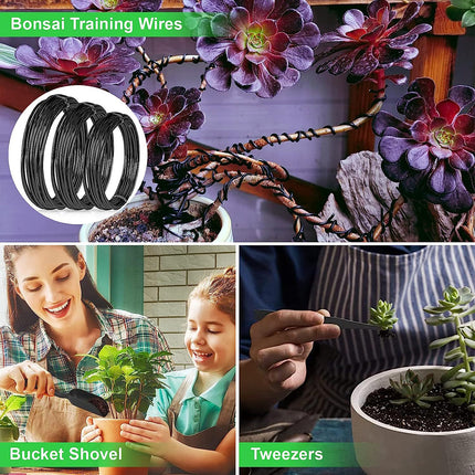24-Piece Bonsai Tree Tool Kit for Gardening Starters – Complete Bonsai Care Set with Organizer Bag.