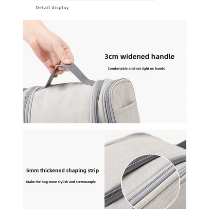 Blue Large Capacity Travel Toiletry Bag with Dry-Wet Separation - Hanging Organizer for Cosmetics and Personal Care.