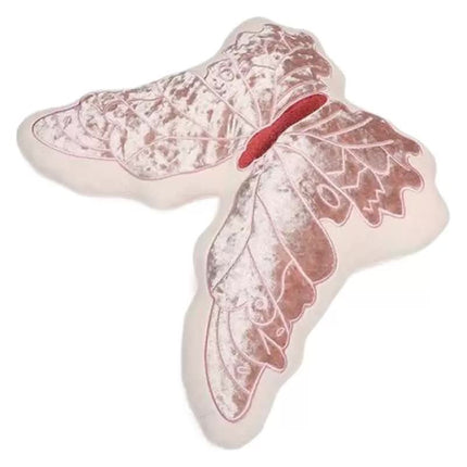 Pink 30cm Butterfly Shaped Throw Pillow - Soft Decorative Cushion with Embroidered Butterfly Design.