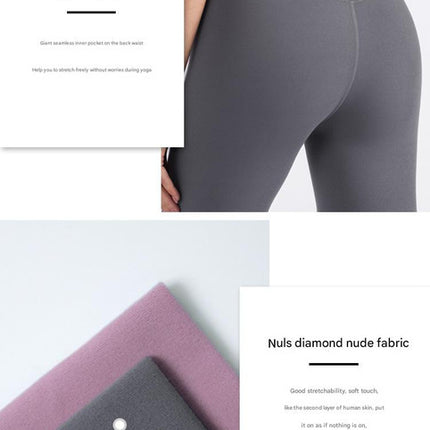 Size M Black High-Waisted Seamless Yoga Pants for Women - Tummy Control, Butt Lifting & Back Waistband Pocket.