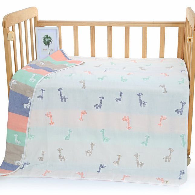 Giraffe, 6-Layer Muslin Baby Blanket - Soft Cotton Bedding for Infants and Toddlers, 110x110 cm,.