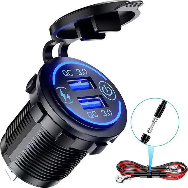 (2 PCS )45W Car USB Charger with Dual QC3.0 Fast Charging Ports - 12-24V Vehicle Power Adapter.