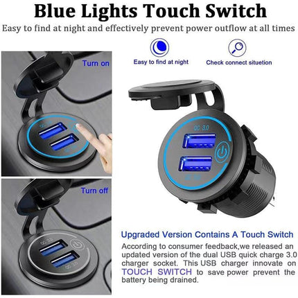 (2 PCS )45W Car USB Charger with Dual QC3.0 Fast Charging Ports - 12-24V Vehicle Power Adapter.