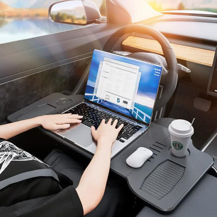 Foldable Car Desk for Front Seat - Multi-functional Table for Office, Dining, and Entertainment.