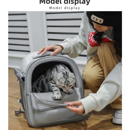 Coffee Pet Carrier Backpack - Space Capsule Design for Cats & Small Dogs.